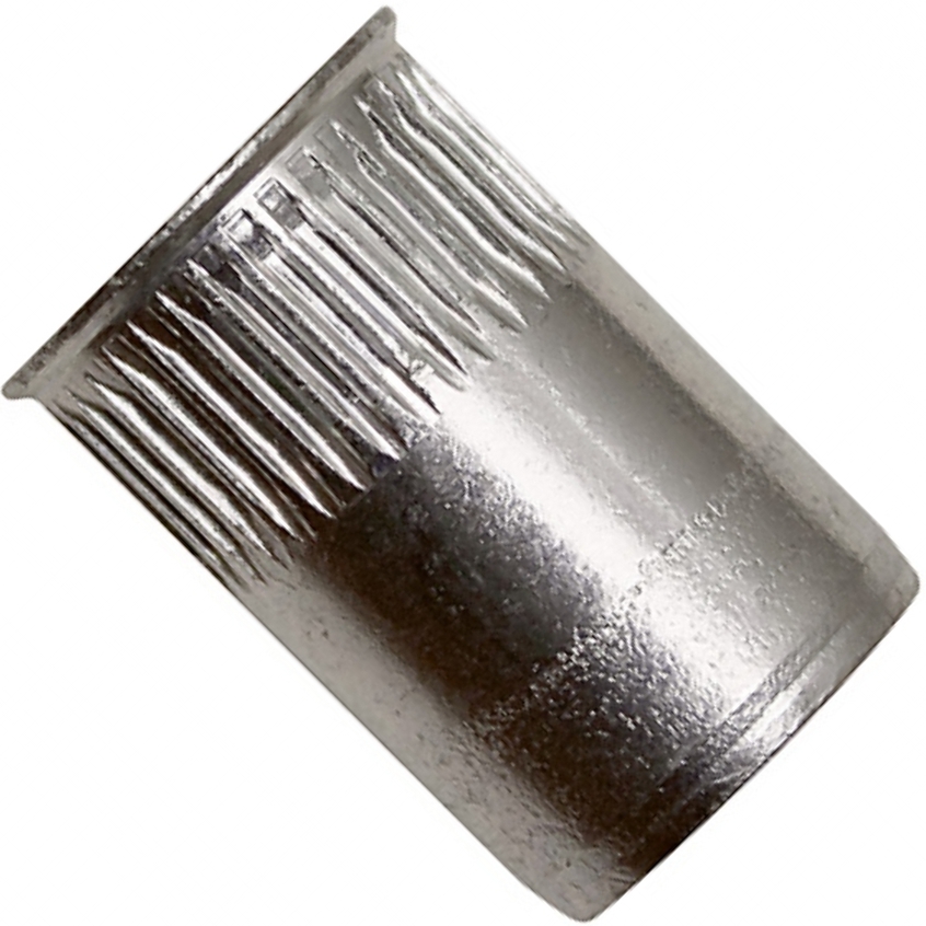Резьбовая заклепка М3 с уменьшенным бортиком и насечками, нержавеющая сталь А2, 100 шт - фото