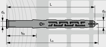 Дюбель универсальный фасадный со стопорным шурупом PZ3 Fasty BF-SP, полиамид - фото