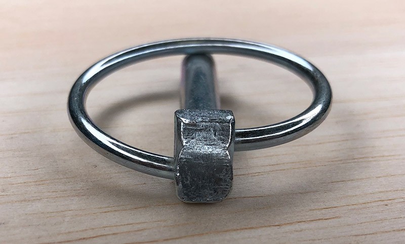 Шплинт быстросъемный с кольцом 12х55 мм DIN 11023, оцинкованная сталь - фото