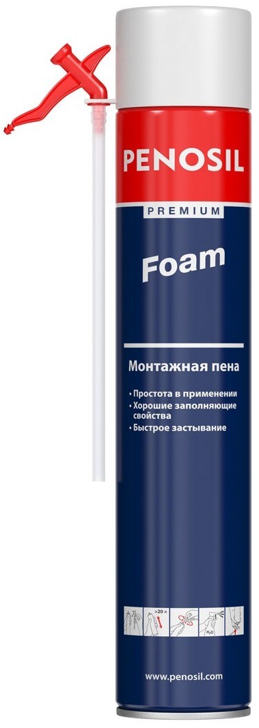 Полиуретановая пена с трубочкой-аппликатором PENOSIL Premium Foam 750 мл A1147 - фото