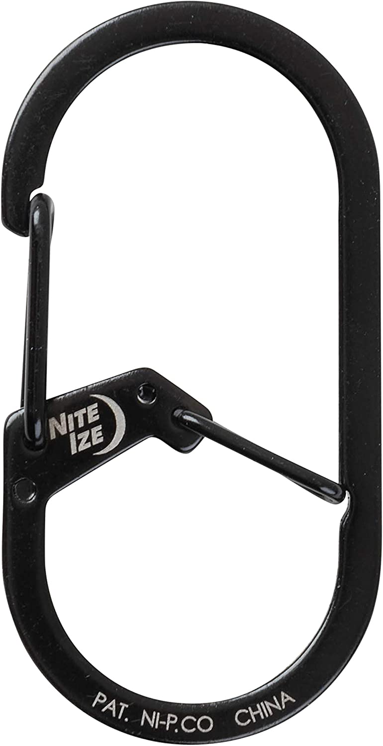 Карабин двухкамерный Nite Ize G-Biner GS2-01-R6, черный, размер 2 - фото