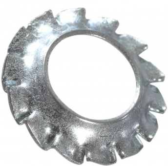 Шайба коническая стопорная М6 с зубьями DIN 6798V, оцинкованная сталь - фото