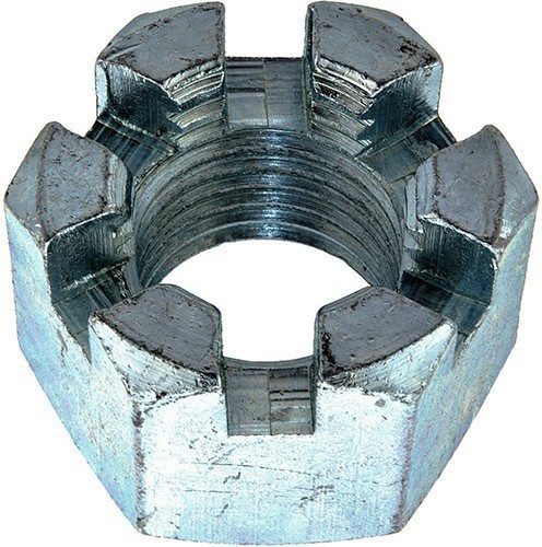 Гайка корончатая (прорезная) DIN 935, класс прочности 6, оцинкованная сталь - фото