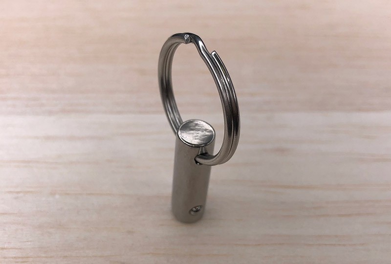 Палец такелажный с кольцом и стопорным шариком M8374, нержавеющая сталь А4 - фото