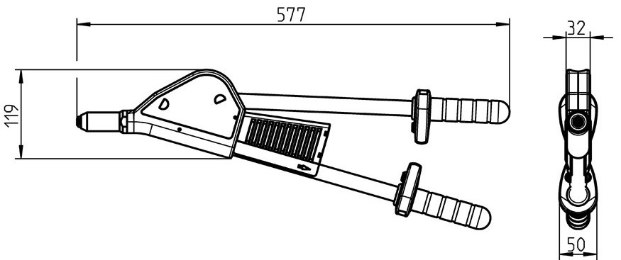 Заклепочник ручной для вытяжных заклепок Gesipa NH2, 3 - 6.4 мм - фото