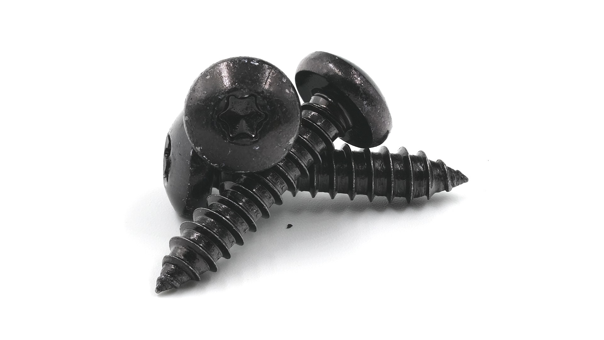 Саморез с полукруглой головкой и шлицем TORX ISO 14585 (DIN 7981) форма C, черный цинк A2-S - фото