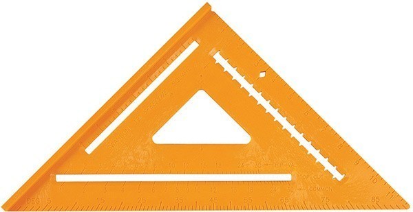 Дюймовый угольник-транспортир Swanson Speedlite Square BIG 12" (T0701), пластик, оранжевый - фото