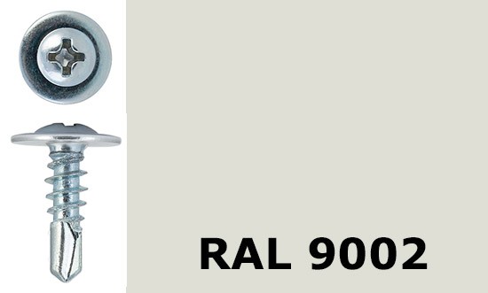 Саморез-клоп с буром 4,2х16 окрашенный, RAL 9002 (светло-серый) - фото