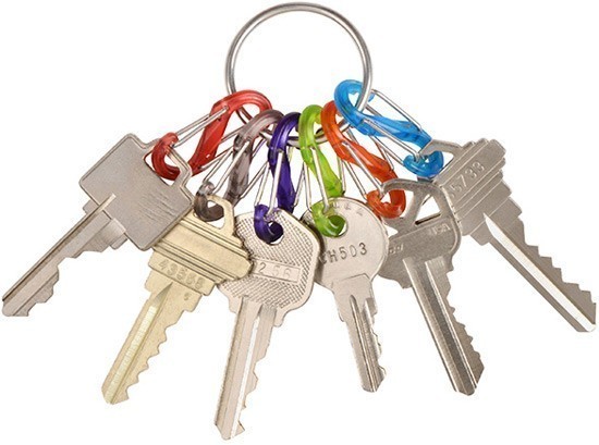 Набор карабинов для ключей Nite Ize KeyRing S-biner KRG2-11-R3, 6 шт, пластик - фото