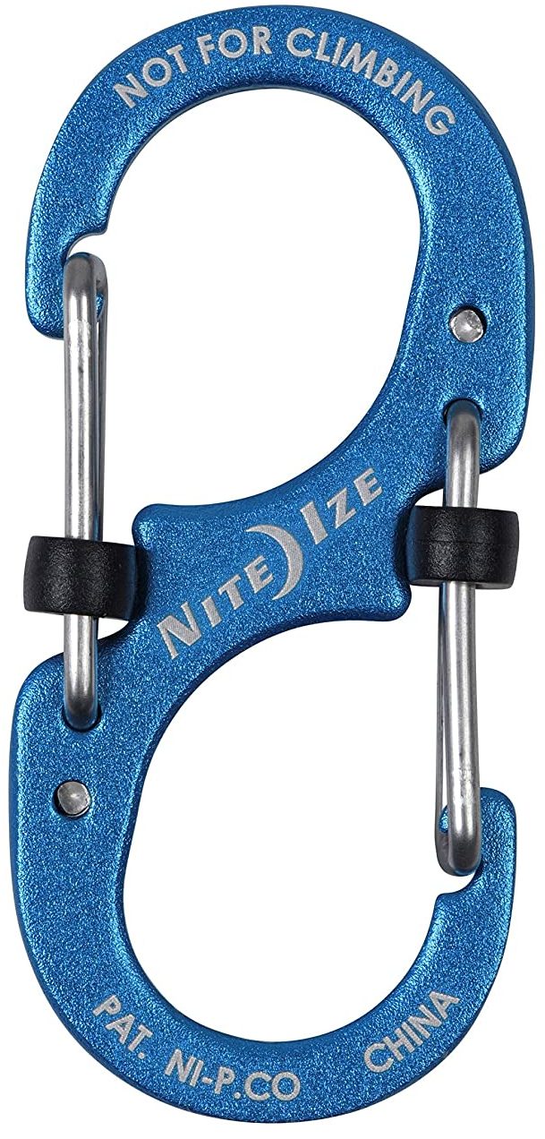 Карабин алюминиевый с фиксатором Nite Ize S-Biner SlideLock LSBA2-03-R6, размер 2 (синий) - фото