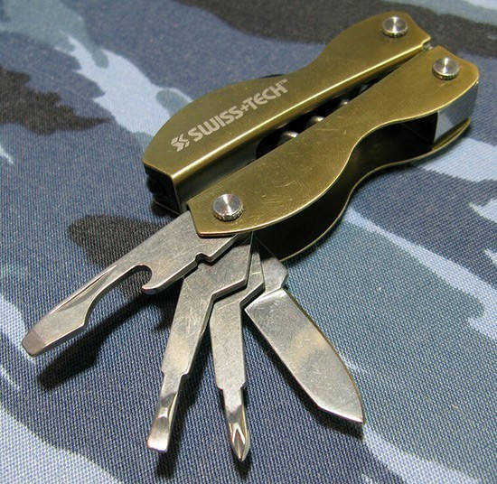 Карманный мультитул-брелок Swiss+Tech Vintage Corkscrew Tool 8-in-1 ST33310 - фото