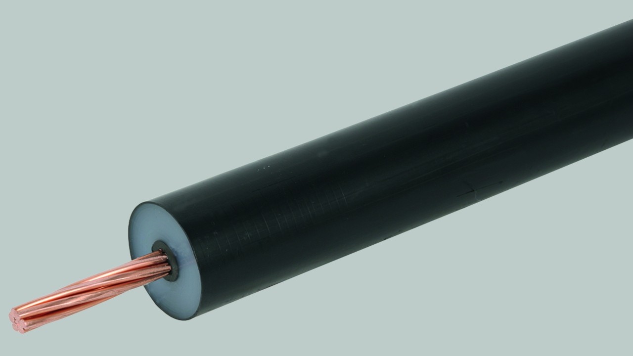 Токоотвод HVI-Power D=27 мм, готовый к монтажу внутри опорной трубостойки, DIN 62561-8 DEHN 819160, медь - фото
