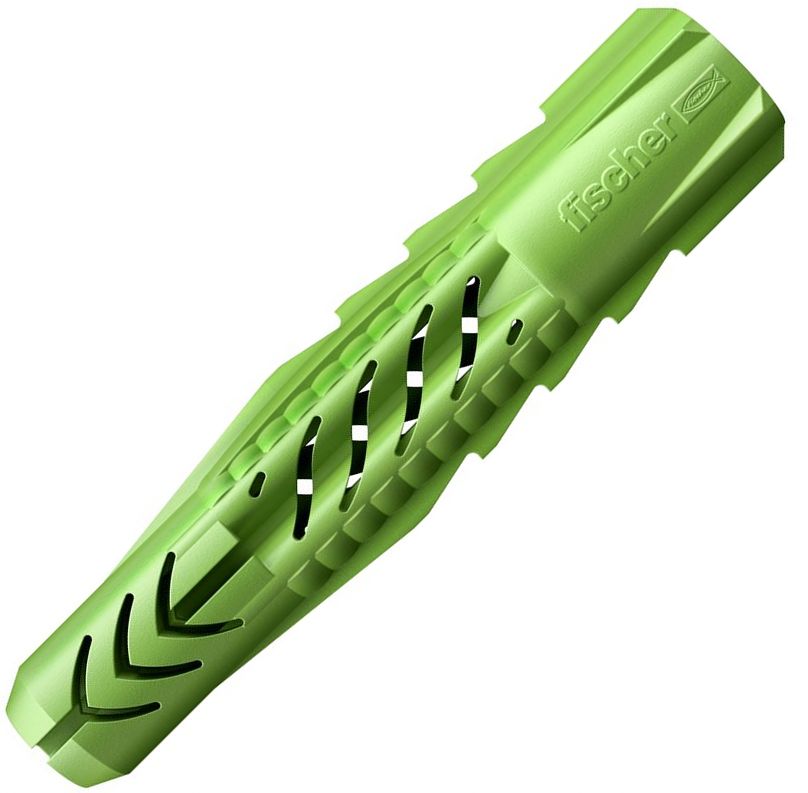 Универсальный дюбель UX 12х70 Fischer 532710, зелёный нейлон, 4 шт в блистере - фото