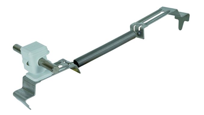 Держатель проводника тип A с пружиной для коньковой черепицы DEHNsnap, Rd-8мм, L-20мм, H-16мм, серый пластик - фото