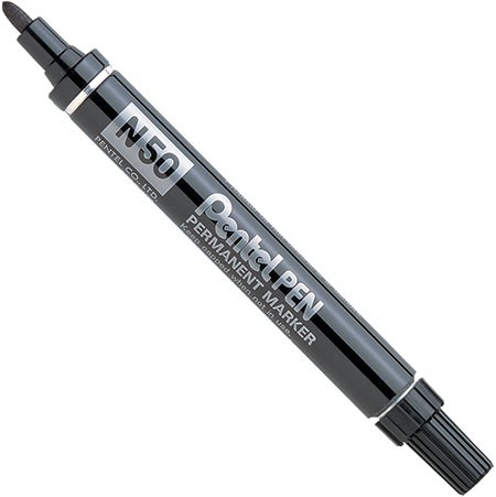 Перманентный ударопрочный маркер 2 мм Pentel Pen N50-A, черный - фото