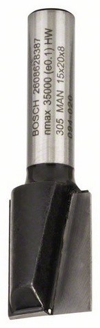 Фреза пазовая с двумя кромками Bosch 15/20мм (2608628387) - фото