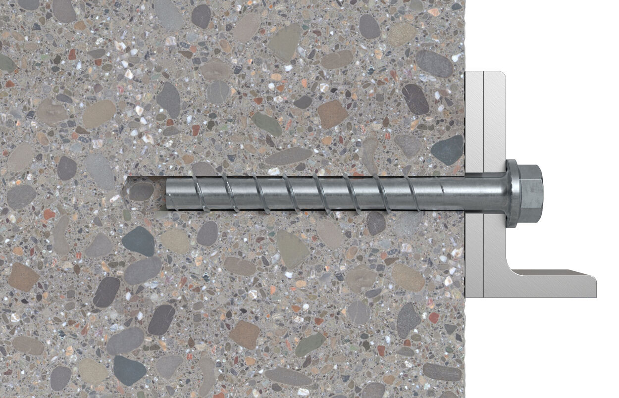 Саморез по бетону c шестигранной головкой и прессшайбой Fischer FBS II US TX, оцинкованная сталь - фото