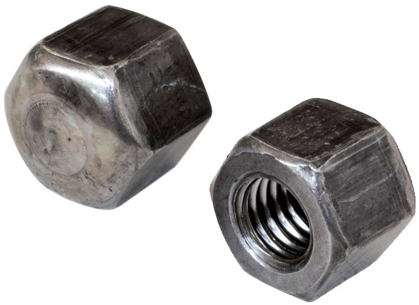 Гайка шестигранная глухая с мелкой резьбой DIN 917, сталь без покрытия - фото