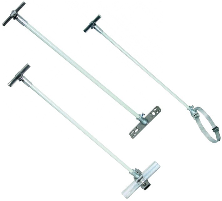 Дистанционные держатели проводников и стержней DEHNiso с хомутом для труб, ленточным хомутом и фиксирующей пластиной, DIN 62561-8 DEHN - фото