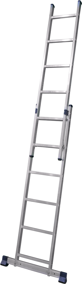 Двухсекционная универсальная лестница Алюмет H2, алюминий - фото
