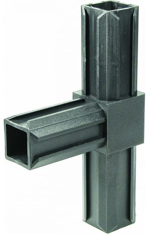 Соединитель 3-палый угловой для труб 30х30 мм Gah Alberts 426422, полиамид - фото