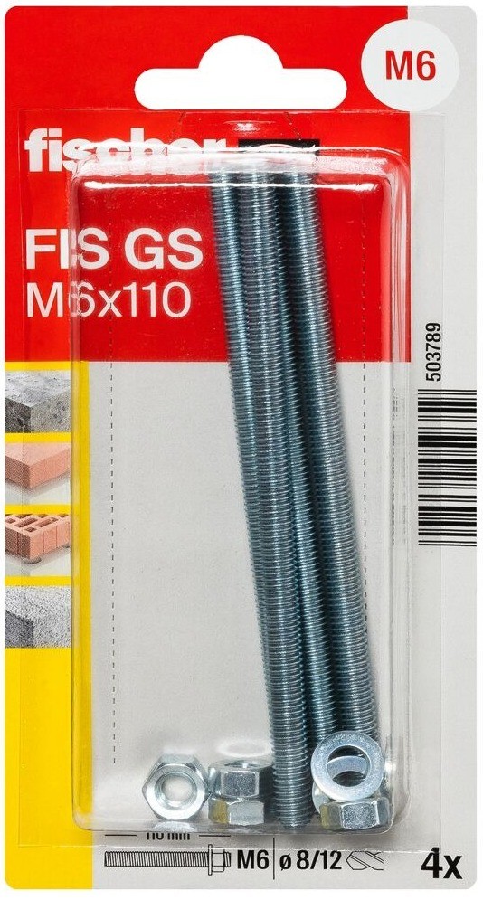 Шпилька FIS GS M6x110 K NV оц FISCHER (блистер) - фото