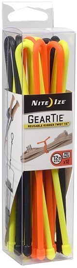 Набор гибких стяжек Nite Ize Gear Tie - 6"  (цветные), 12 шт - фото