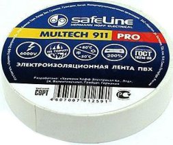 Изолента белая SafeLine Multech 911 ПВХ