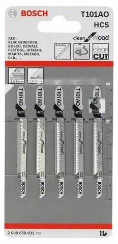 Пилки для лобзика Bosch T101AO, 56мм, 5 шт (2608630031) - фото