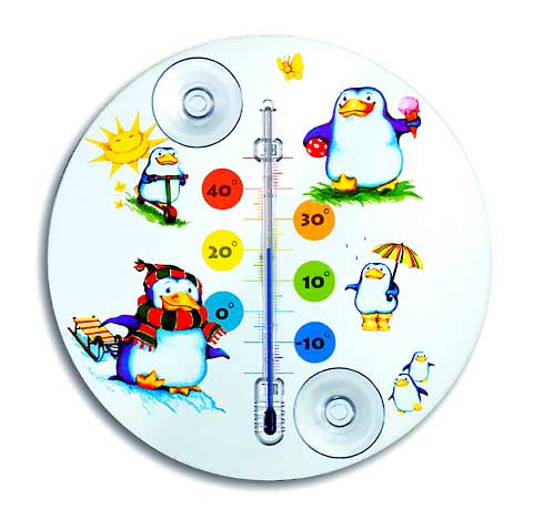Оконный термометр 'Pinguin', с вакуумной присоской 160 x 13 mm TFA-Dostmann - фото