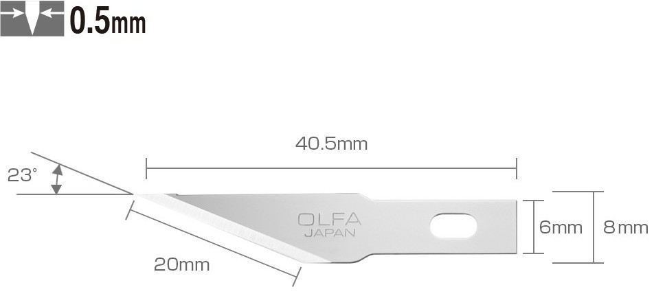 Перовое лезвие для ножа 6 мм OLFA OL-KB4-S/5, 5 шт - фото