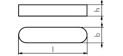 Схема шпонки призматической, форма А