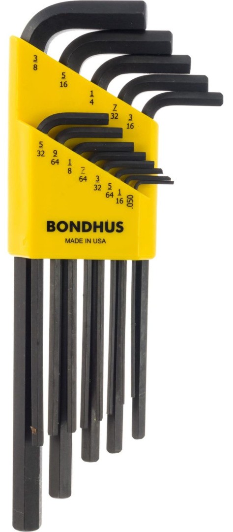 Набор дюймовых шестигранных, удлинённых ключей (.050-3/8") Bondhus ProGuard 12137, 13 штук