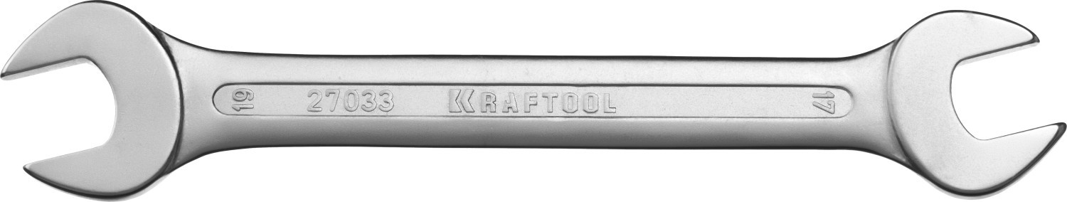 Рожковый гаечный ключ 17 х 19 мм, KRAFTOOL 27033-17-19 - фото