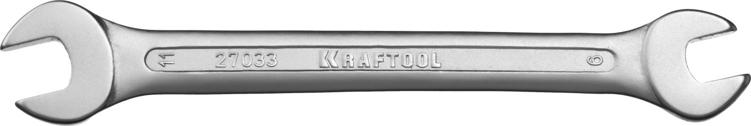 Рожковый гаечный ключ 9 х 11 мм, KRAFTOOL 27033-09-11 - фото
