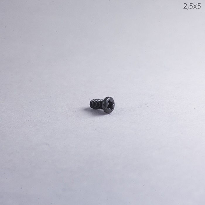 Винт М2,5х5 полусфера с полной резьбой (черный) - фото