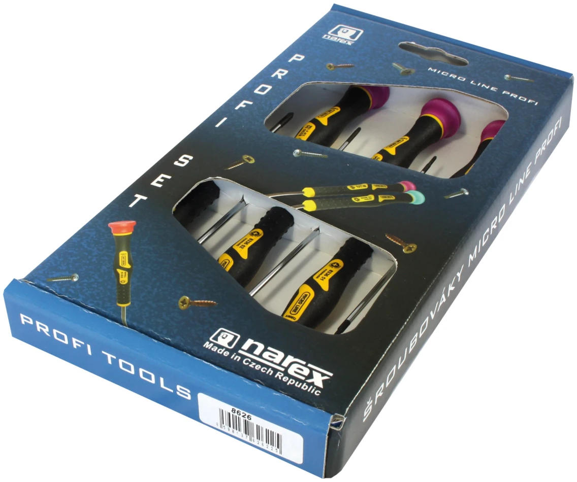Набор часовых отверток NAREX Micro Line Profi (862623), Torx, 6 штук
