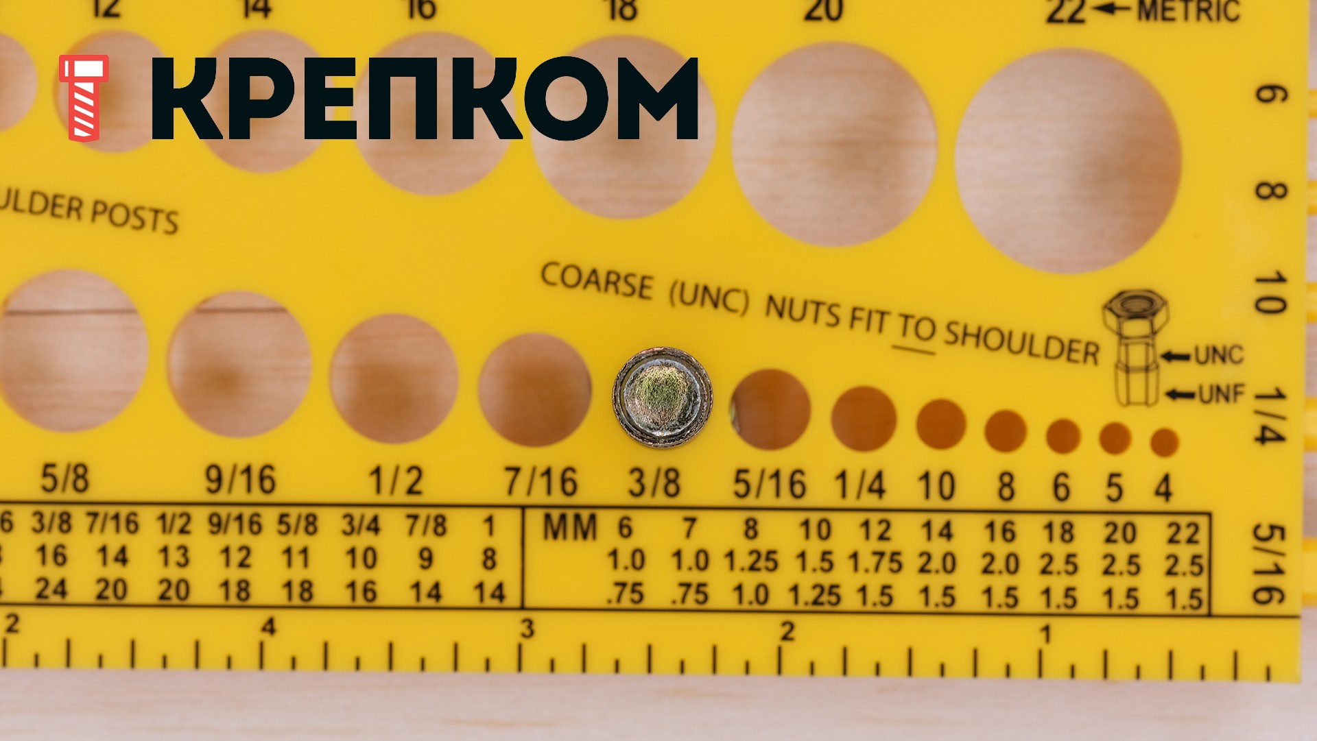 Резьбовой шаблон, линейка для определения резьбы (метрическая/дюймовая), желтая - фото