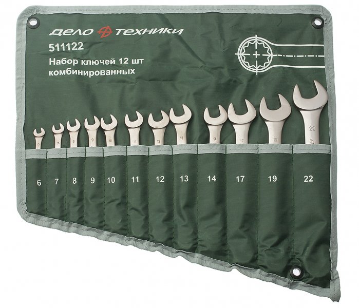 Набор комбинированных гаечных ключей Дело Техники 6-22 мм ЕВРО (сумка) 511123 - фото