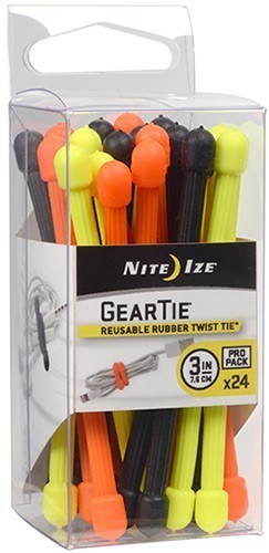 Набор гибких стяжек Nite Ize Gear Tie - 3" GTPP3-A1-R8, цветные, 24 шт - фото