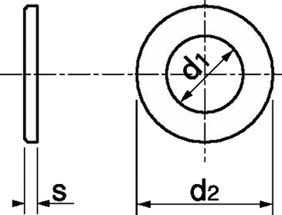 DIN 125B Плоская шайба с фаской  - схема, чертеж