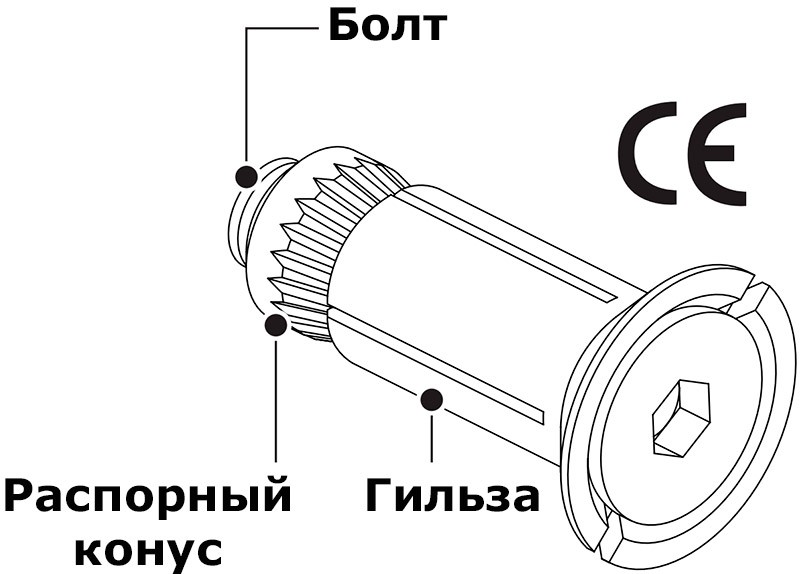 Анкер-болт с потайной головкой Lindapter Hollo-Bolt Flush Fit HBFF 82031, оцинкованная сталь - фото