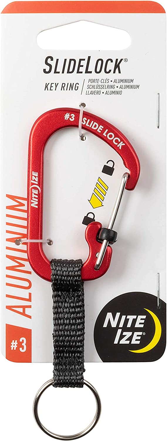 Карабин-брелок Nite Ize SlideLock KeyRing CSLAW3-10-R6, размер 3, красный - фото