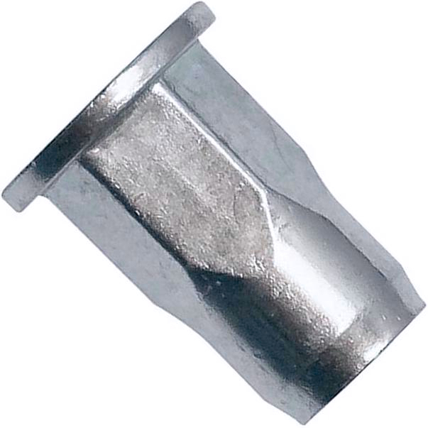 Резьбовая заклепка с цилиндрическим бортиком, шестигранная ½, оцинкованная сталь - фото