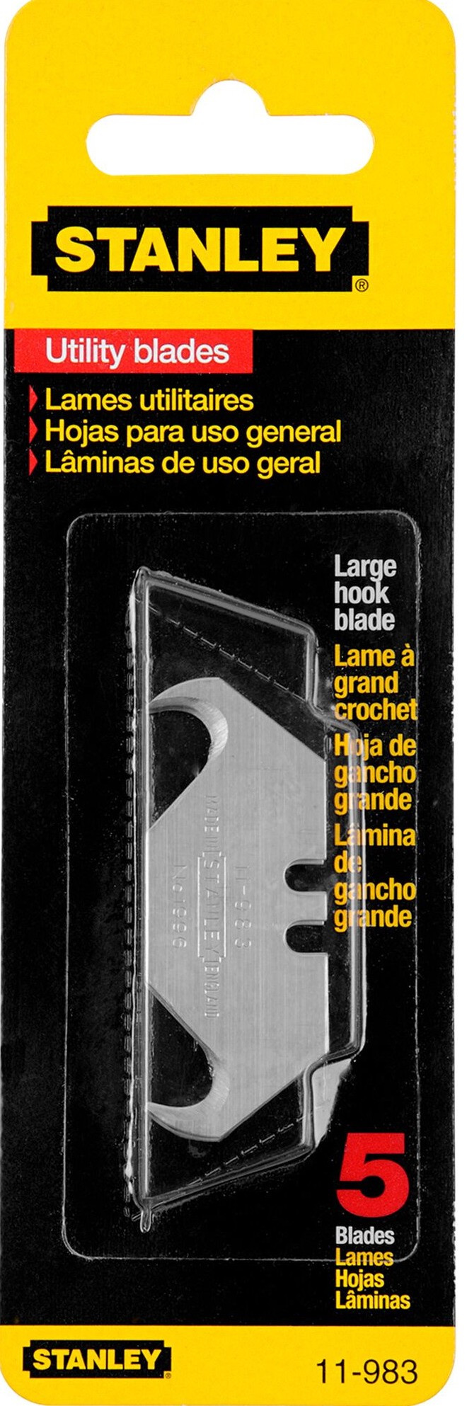 Лезвие для ножа крючкообразное STANLEY 1996 0-11-983, 5 шт - фото