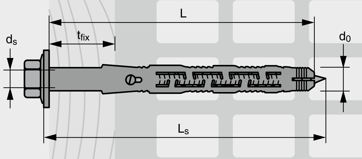 Дюбель универсальный фасадный со стопорным шурупом с прессшайбой SW/TX40 с бортиком Fasty серии BFK-STB, полиамид - фото