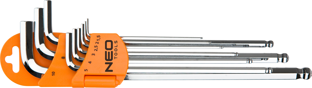 Набор ключей шестигранных имбусовых 1.5-10 мм, 9 шт. NEO 09-515 - фото