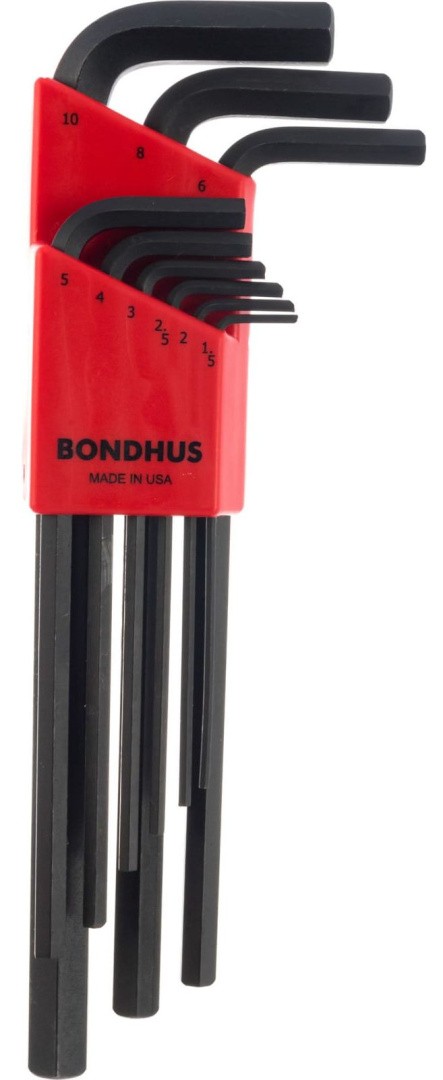 Набор шестигранных, удлинённых ключей (1,5-10 мм) Bondhus ProGuard 12199, 9 штук - фото