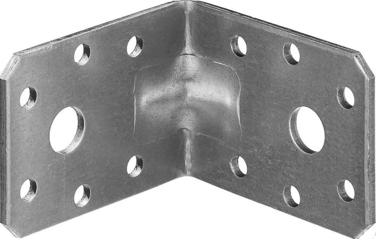 Уголок крепежный 50х50х35х2 мм усиленный, оцинкованная сталь - фото