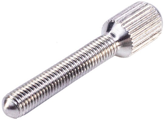 Винт-ручка М4х20 с накаткой U05, нержавеющая сталь А2 - фото